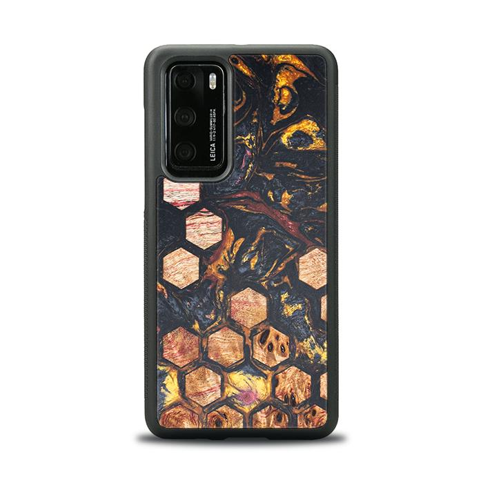 Huawei P40 Handyhülle aus Harz und Holz - Synergy#F26