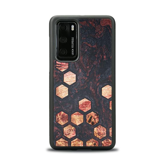 Huawei P40 Handyhülle aus Harz und Holz - Synergy#F27
