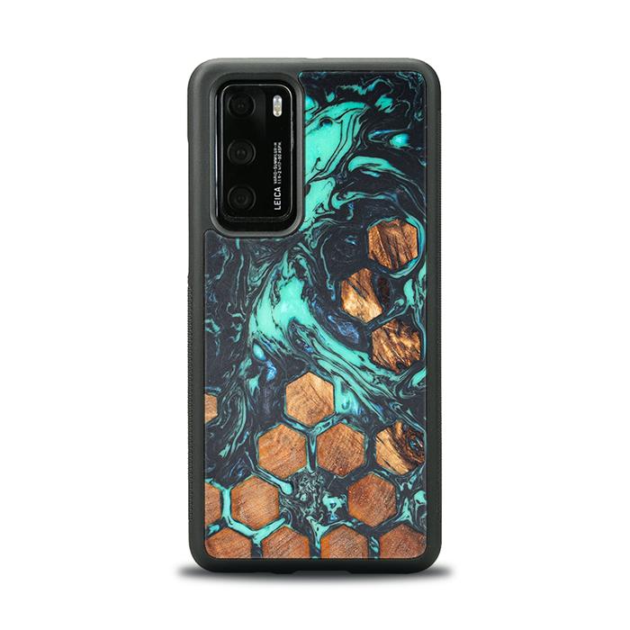 Huawei P40 Handyhülle aus Harz und Holz - Synergy#F28