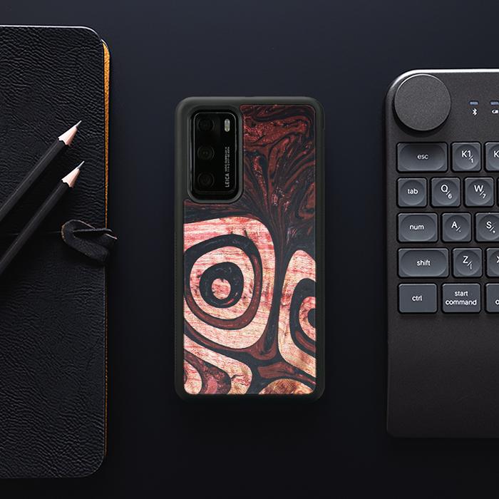 Huawei P40 Handyhülle aus Harz und Holz - Synergy#F32