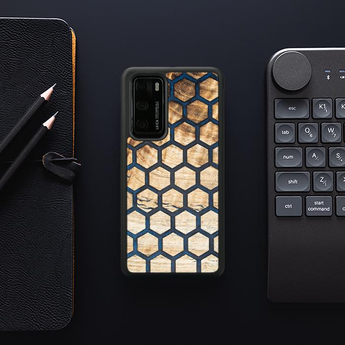 Huawei P40 Handyhülle aus Harz und Holz - Synergy#F36