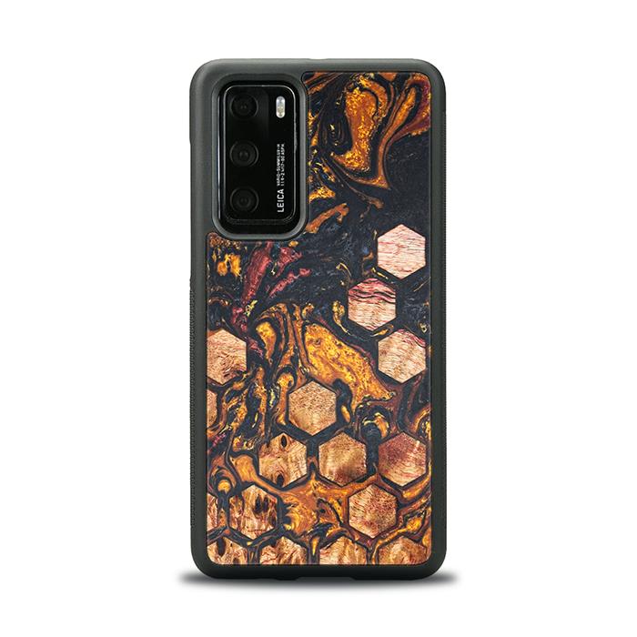 Huawei P40 Handyhülle aus Harz und Holz - Synergy#F38
