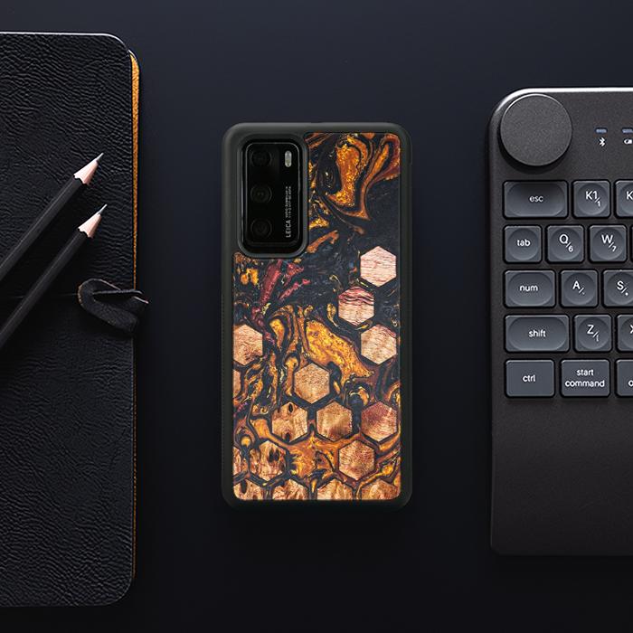 Huawei P40 Handyhülle aus Harz und Holz - Synergy#F38