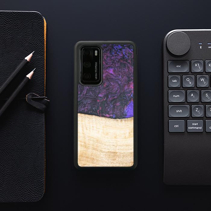 Huawei P40 Handyhülle aus Harz und Holz - Synergy#F4