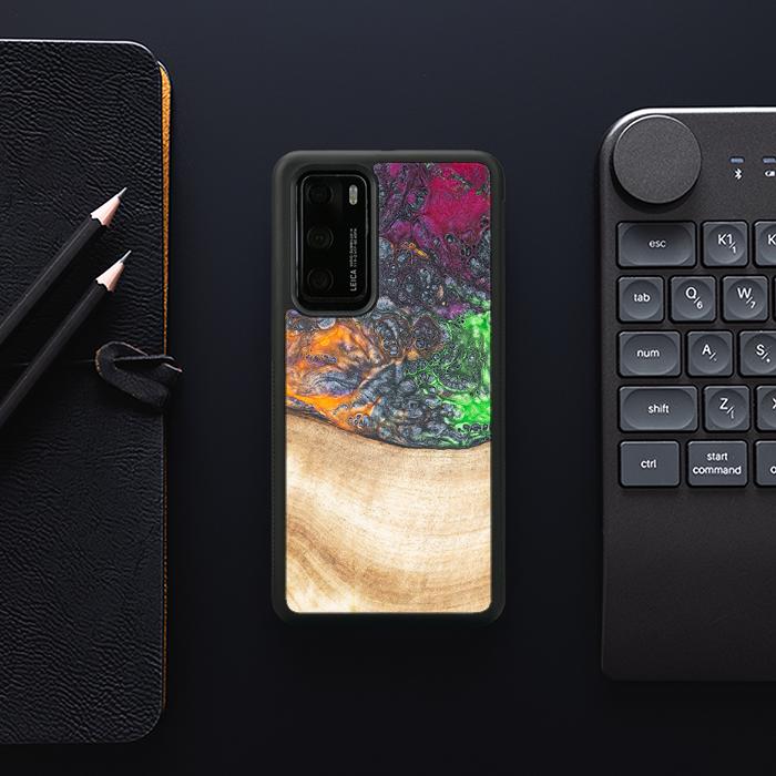 Huawei P40 Handyhülle aus Harz und Holz - Synergy#F6