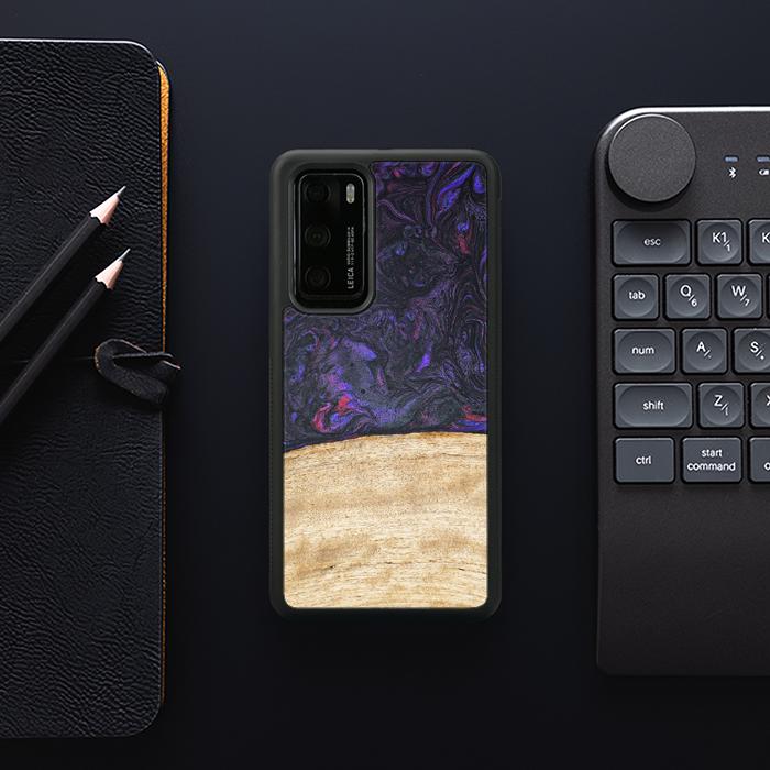 Huawei P40 Handyhülle aus Harz und Holz - Synergy#F7