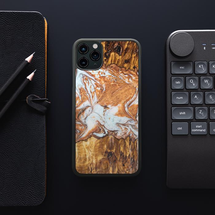 iPhone 11 Pro Max Etui na telefon z żywicy i drewna - Synergy#E18