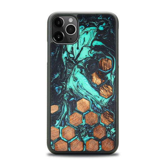 iPhone 11 Pro Max Etui na telefon z żywicy i drewna - Synergy# F23