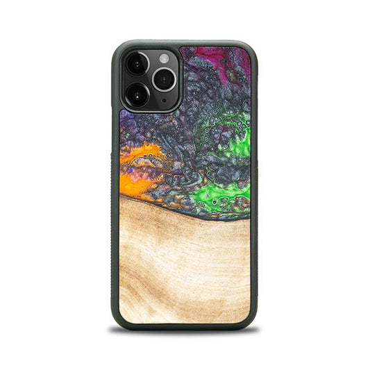 iPhone 11 Pro Handyhülle aus Harz und Holz - Synergy#F1