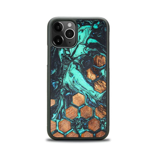 iPhone 11 Pro Handyhülle aus Harz und Holz - Synergy#F23