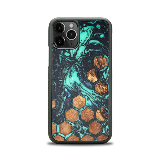 iPhone 11 Pro Handyhülle aus Harz und Holz - Synergy#F28