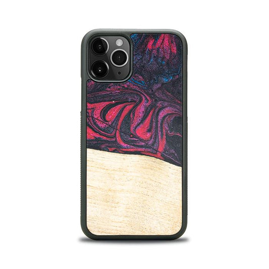 iPhone 11 Pro Handyhülle aus Harz und Holz - Synergy#F5