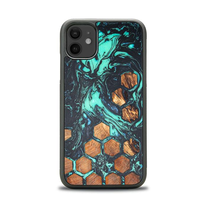 iPhone 11 Handyhülle aus Harz und Holz - Synergy#F28