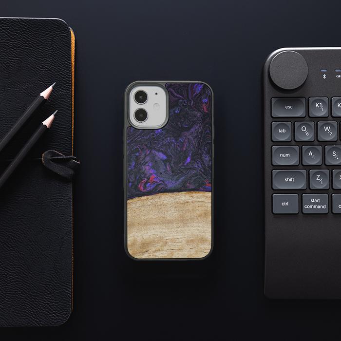 iPhone 12 Mini Handyhülle aus Harz und Holz - Synergy#F7