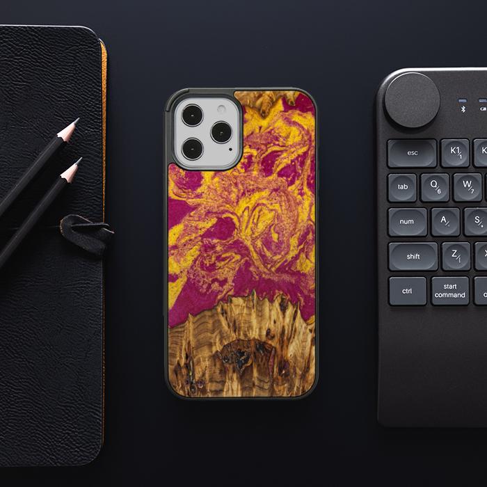 iPhone 12 Pro Max Etui na telefon z żywicy i drewna - Synergy#E11