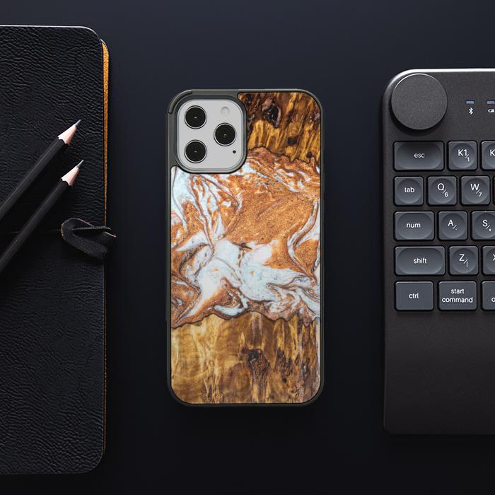 iPhone 12 Pro Max Etui na telefon z żywicy i drewna - Synergy#E18