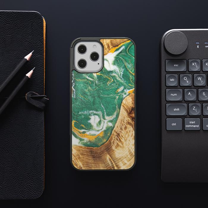 iPhone 12 Pro Max Etui na telefon z żywicy i drewna - Synergy#E20