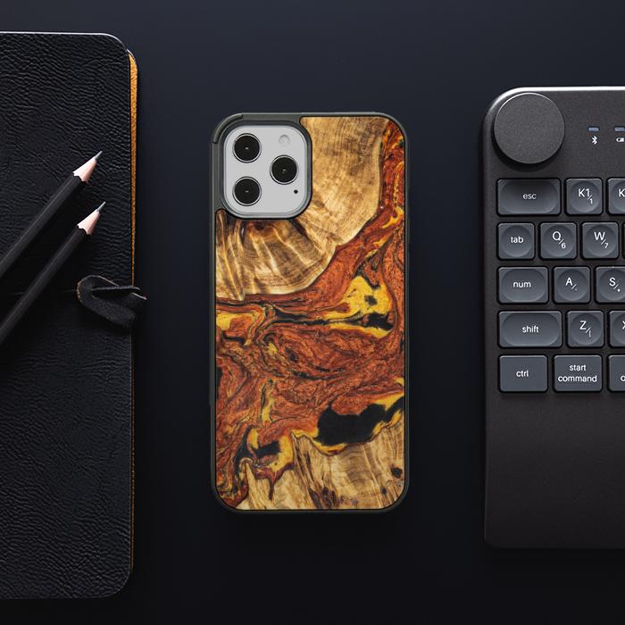 iPhone 12 Pro Max Etui na telefon z żywicy i drewna - Synergy#E6