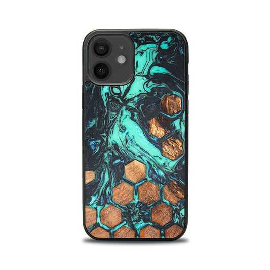 iPhone 12 etui na telefon z żywicy i drewna - Synergy# F23