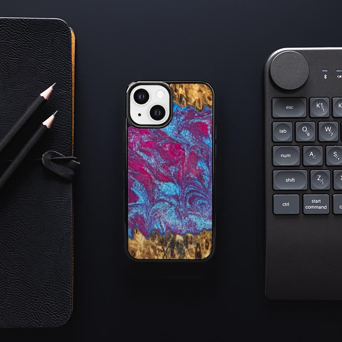 iPhone 13 Mini Etui na telefon z żywicy i drewna - Synergy#E15