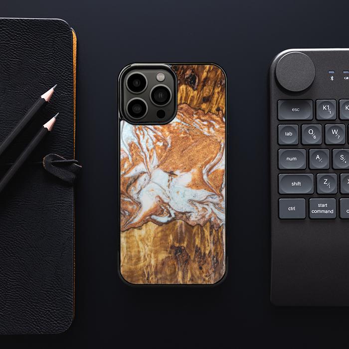 iPhone 13 Pro Max Etui na telefon z żywicy i drewna - Synergy#E18