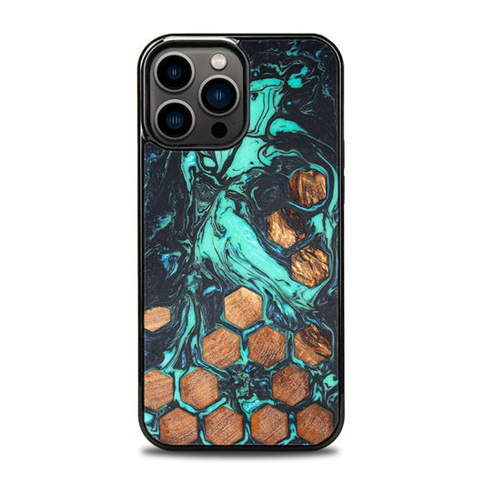 iPhone 13 Pro Max Etui na telefon z żywicy i drewna - Synergy# F23