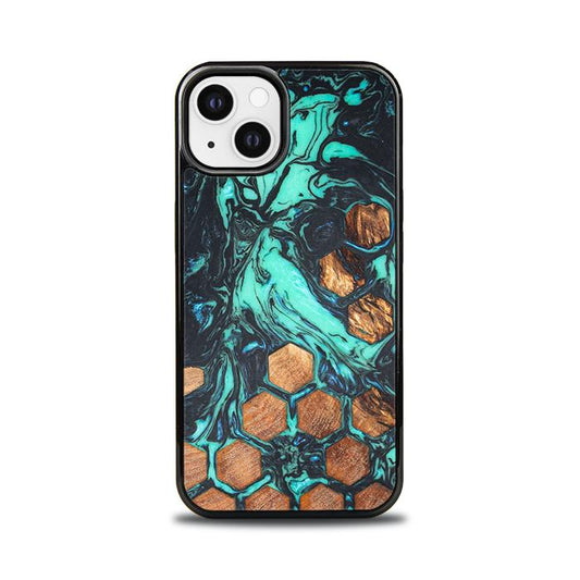 iPhone 13 etui na telefon z żywicy i drewna - Synergy# F23