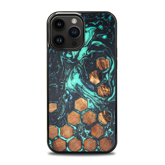 iPhone 14 Pro Max Handyhülle aus Harz und Holz - Synergy#F28