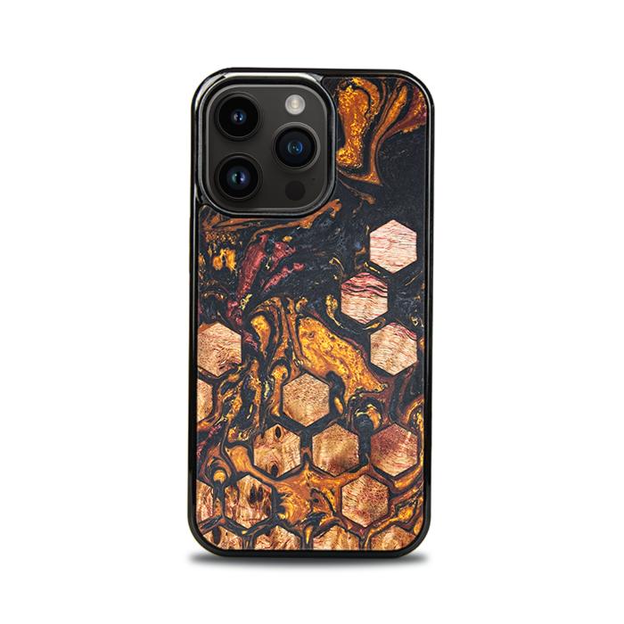 iPhone 14 Pro Handyhülle aus Harz und Holz - Synergy#F38