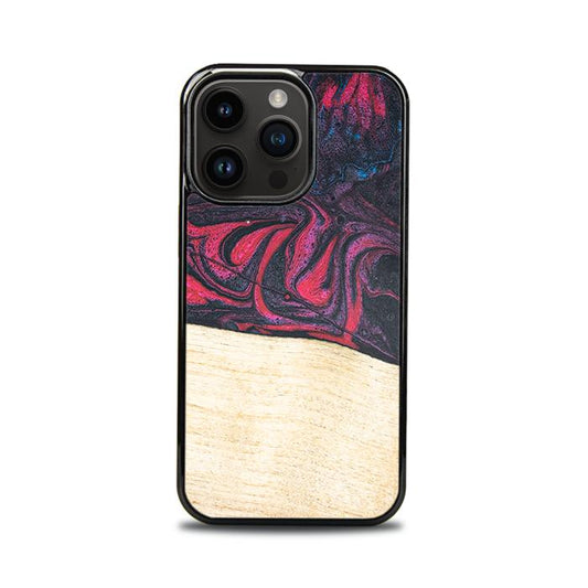 iPhone 14 Pro Handyhülle aus Harz und Holz - Synergy#F5