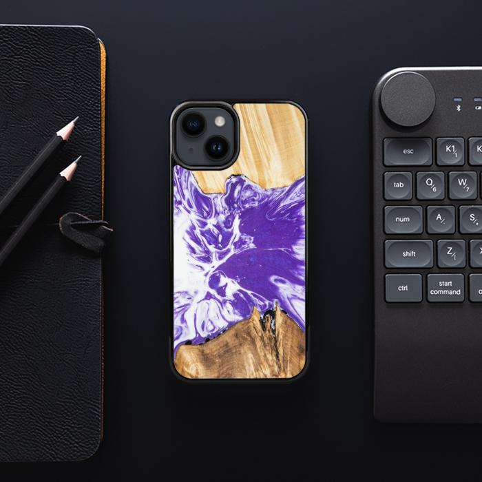 iPhone 14 etui na telefon z żywicy i drewna - Synergy# A78