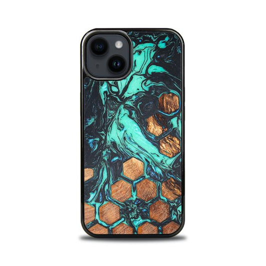 iPhone 14 etui na telefon z żywicy i drewna - Synergy# F23
