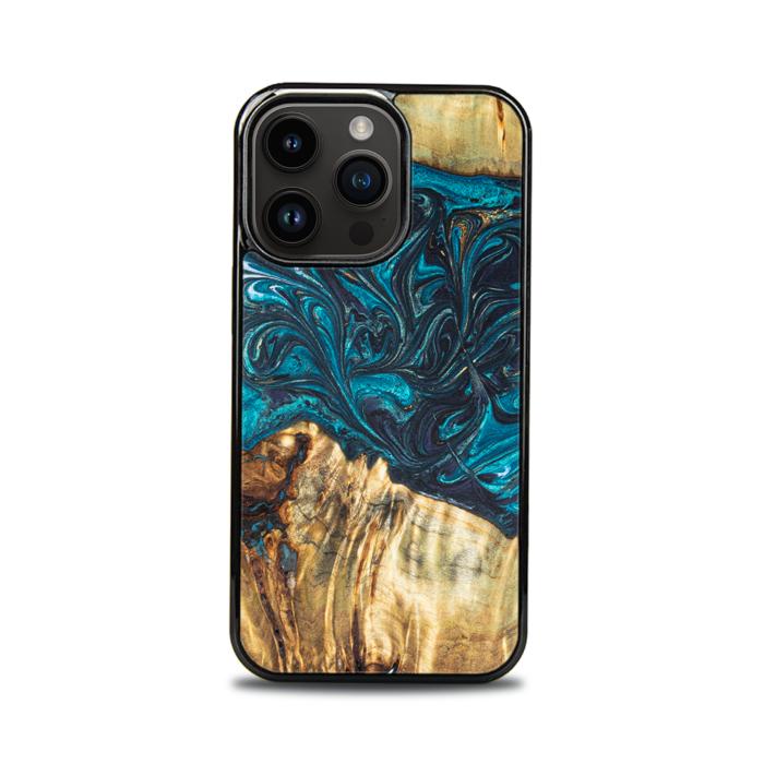 iPhone 15 Pro Etui na telefon z żywicy i drewna - Synergy#E12