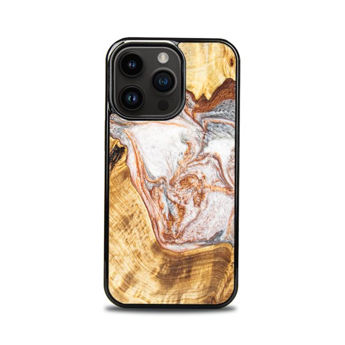 iPhone 15 Pro Handyhülle aus Harz und Holz - Synergy#E5