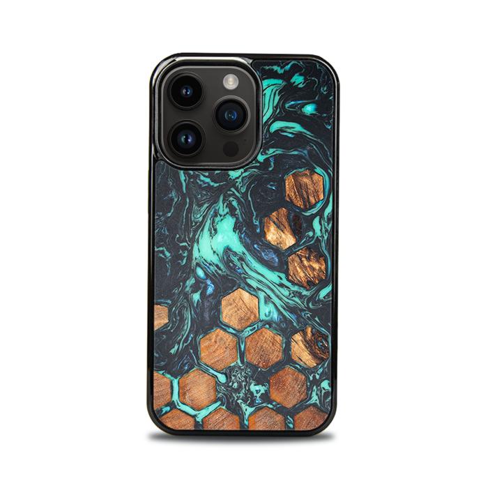 iPhone 15 Pro Handyhülle aus Harz und Holz - Synergy#F28