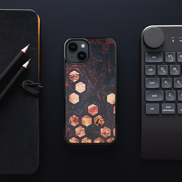 iPhone 15 Handyhülle aus Harz und Holz - Synergy#F27