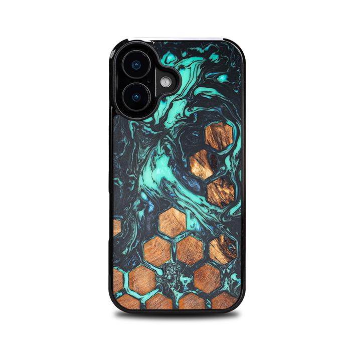 iPhone 16 Handyhülle aus Harz und Holz - Synergy#F28