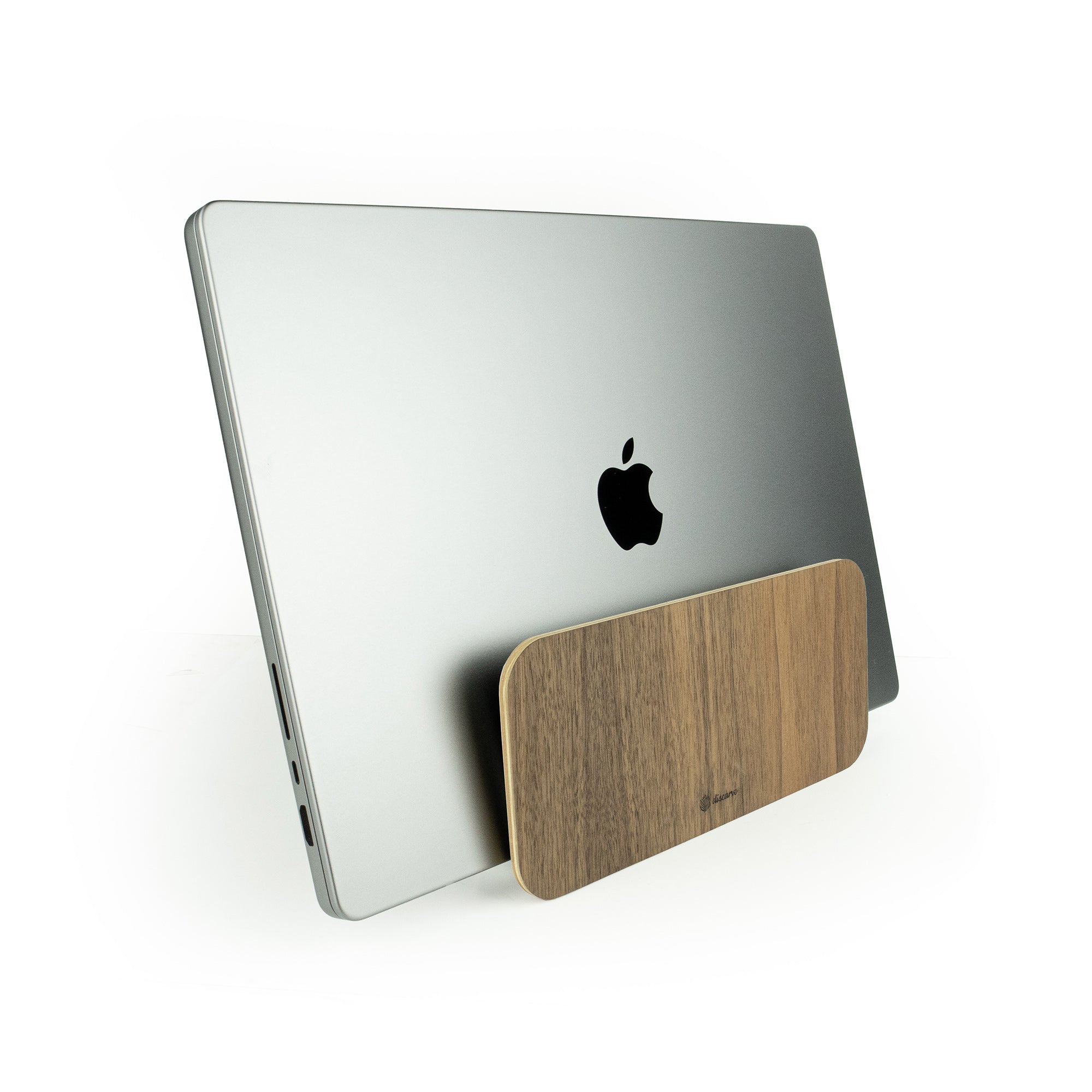 Laptop Holder for Desk Setup American Walnut - White Steel