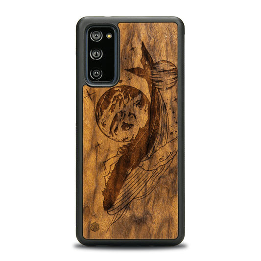 Samsung Galaxy S20 FE Handyhülle aus Holz - Kosmischer Wal