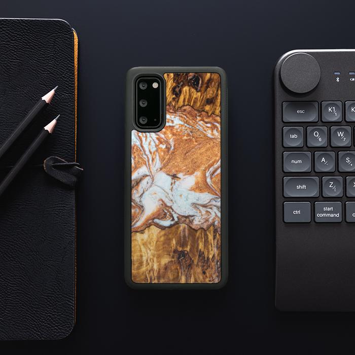 Etui na telefon Samsung Galaxy S20 wykonane z żywicy i drewna - Synergy#E18