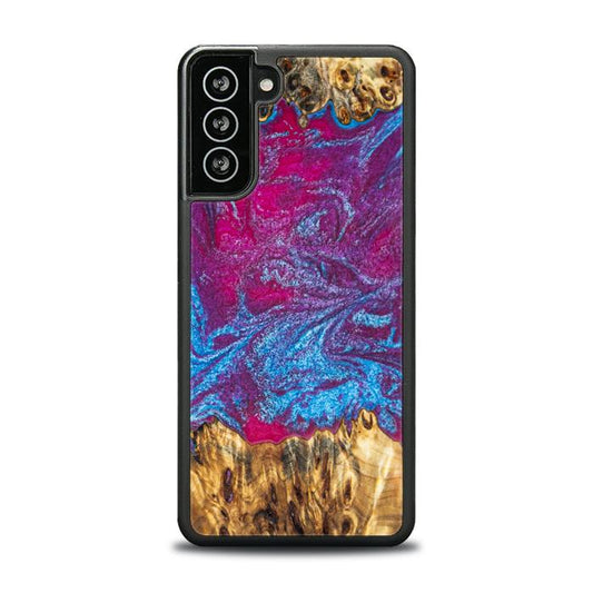 Samsung Galaxy S21 FE Handyhülle aus Harz und Holz - Synergy#E3