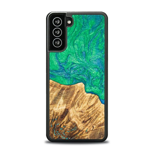 Samsung Galaxy S21 FE Handyhülle aus Harz und Holz - Synergy#E8