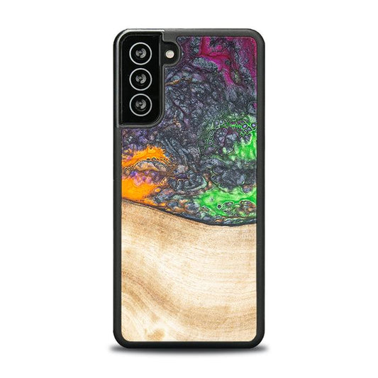Samsung Galaxy S21 FE Handyhülle aus Harz und Holz - Synergy#F1