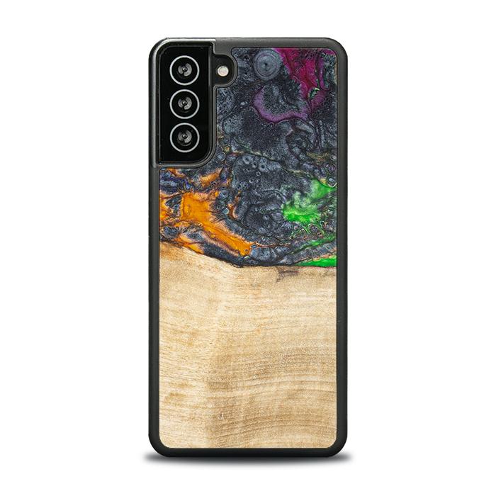 Samsung Galaxy S21 FE Handyhülle aus Harz und Holz - Synergy#F16