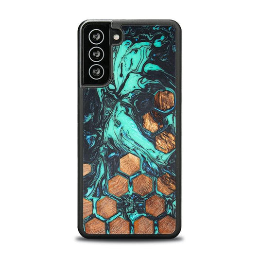 Samsung Galaxy S21 FE Handyhülle aus Harz und Holz - Synergy#F23