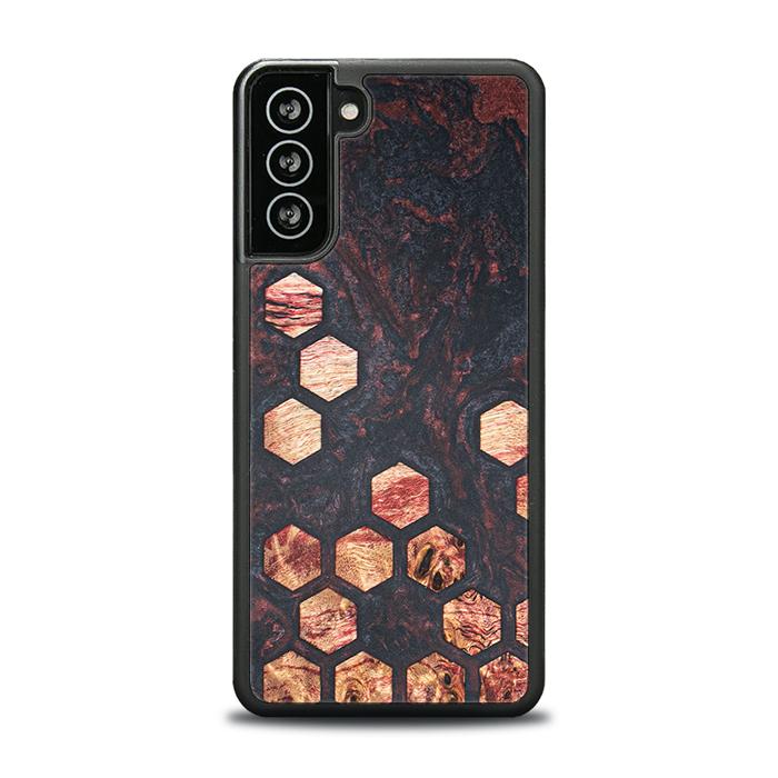 Samsung Galaxy S21 FE Handyhülle aus Harz und Holz - Synergy#F27