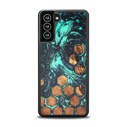 Samsung Galaxy S21 FE Handyhülle aus Harz und Holz - Synergy#F28