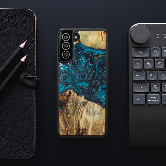 Samsung Galaxy S21 Plus Etui na telefon z żywicy i drewna - Synergy#E12