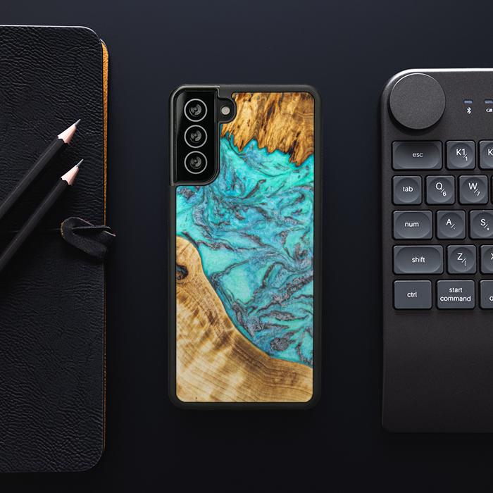 Samsung Galaxy S21 Plus Etui na telefon z żywicy i drewna - Synergy#E13