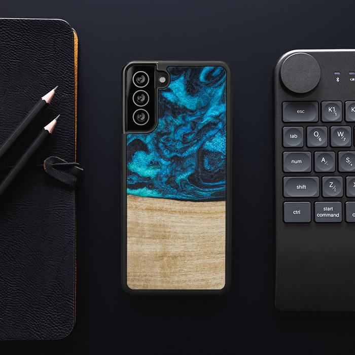 Samsung Galaxy S21 Plus Etui na telefon z żywicy i drewna - Synergy# F11